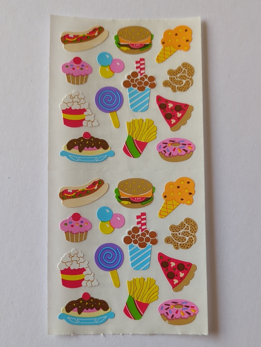 ☀️Vintage Sandylion Junk Food Sticker Sheet 90s Rare Fast Food